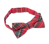 DQT Nœud papillon pré-noué réglable pour homme Motif tartan, Rouge Royal Stewart, L