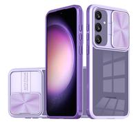 Dqtaoply Coque Compatible avec Samsung Galaxy S24 Plus, avec Lentille Coulissante Caméra Protection Étui Antichoc Silicone TPU + PC Transparente Case pour Galaxy S24 Plus - Violet