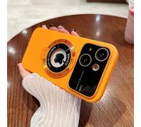 Dqtaoply Coque pour iPhone 14 Plus, Etui avec Support Magnétique, Caméra Arrière Protecteur Case Mate pour iPhone 14 Plus - Orangé