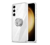 Dqtaoply Coque Transparente Compatible avec Samsung Galaxy S24+, Silicone TPU avec Anneau Rotatif à 360 et Support Magnétique Étui Antichocs Anti Rayures Case pour Galaxy S24 Plus (Clair)