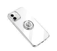 Dqtaoply Coque Transparente pour iPhone 12, Silicone TPU avec Anneau Rotatif à 360 et Support Magnétique Étui Antichocs Anti Rayures Case pour iPhone 12 (Clair)