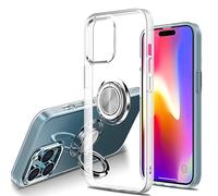 Dqtaoply Coque Transparente pour iphone 14 Pro Max, Silicone TPU avec Anneau Rotatif à 360 et Support Magnétique Étui Antichocs Anti Rayures Case pour iphone 14 Pro Max (Clair)