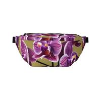 DQXYCTXC Beau sac banane orchidées. Grande capacité, imperméable et résistant à la poussière, fermeture éclair sécurisée, adapté pour les voyages et les activités de plein air, noir