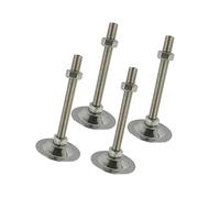 DQZRTUECA 4 pièces coupelle de Pied réglable M12x(60-150) mm 66mm diamètre de Base. Fer galvanisé de 10 mm de Hauteur(M12x150mm)