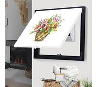 DQZRTUECA Art mural 3D avec lumière Led, Boîte de distribution compteur électrique couverture décorative peinture plusieurs tailles noir blanc(J,50x40cm)