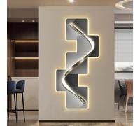 DQZRTUECA Art mural 3D avec lumière Led, Sculptures lumineuses LED, décoration murale suspendue for chambre à coucher, salon, couloir, entrée(Silver C,50 * 110cm)