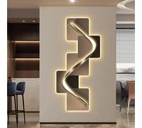 DQZRTUECA Art mural 3D avec lumière Led, Sculptures lumineuses LED, décoration murale suspendue for chambre à coucher, salon, couloir, entrée(Gold C,50 * 110cm)