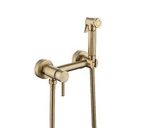 DQZRTUECA Bidet mural en laiton avec douchette eau chaude et froide et tuyau de 59 pouces, multicolore(Brushed Gold)