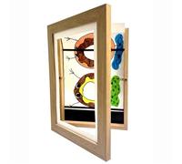 DQZRTUECA Cadre Photo, Cadre magnétique Interchangeable for Enfants, for œuvres d'art et Photos, Format A4, 21 x 30 cm, Multicolore(Wood Color Frame)