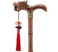 DQZRTUECA Canne de Marche en Bambou avec tête de Dragon et Bois wengé, Plusieurs hauteurs(92Cm(Use Height 176-180Cm))