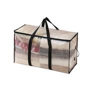DQZRTUECA Cartons de déménagement, Sacs de Rangement, Sac fourre-Tout Mobile avec Sangles, Fermeture éclair et poignée Transparente S/M/L(Transparent-L)