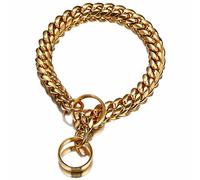 DQZRTUECA Collier à chaîne for Chien, 14mm, maillons cubains, Collier étrangleur en métal et Acier Inoxydable, Collier de Marche for Chiens de Grande, Moyenne et Grande Taille(12inch)