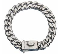 DQZRTUECA Collier de chaîne for chien Chaîne en argent Collier for chien Chaîne à maillons cubains Maillons métalliques en acier inoxydable 19MM Collier d'entraînement à la marche robuste for chiens d