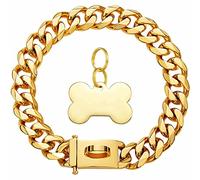 DQZRTUECA Collier de chaîne for Chien, Collier de chaîne en métal avec Boucle sécurisée, Lien cubain Solide et résistant à la Mastication for Berger Allemand Pitbull américain(22inch)
