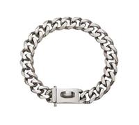 DQZRTUECA Collier de chaîne for Chien Collier for Chien en Or, Collier à maillons cubains de 19 mm, Acier Inoxydable Martingale 316L, Collier Pitbull Robuste résistant à la Mastication(Silver,26inch)