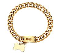 DQZRTUECA Collier de chaîne for gros chien, chaîne cubaine for chien avec verrou de sécurité et étiquette, largeur 15MM, robuste, résistant à la mastication, for chiens de taille moyenne et grande(10i
