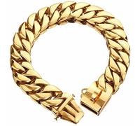DQZRTUECA Collier de chaîne for gros chien, chaîne cubaine for chien avec verrou de sécurité, largeur 32 mm, robuste, résistant à la mastication, for chiens de taille moyenne, Pitbull américain, berge