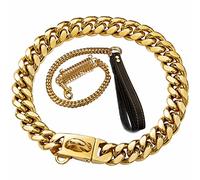 DQZRTUECA Collier étrangleur for chiens Colliers de chaîne de chien Colliers de chaîne de chien Chaîne en or de 14 mm Chaîne de chien de compagnie moyenne et grande Collier Collier Chaîne en fonte d'a