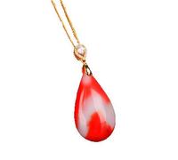 DQZRTUECA Collier pendentif blanc for femme, incrustation en goutte, 38 x 21 x 9 mm