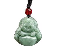 DQZRTUECA Collier pendentif Bouddha rieur vert(Little Green Buddha)