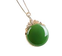 DQZRTUECA Collier pendentif fait main avec incrustation d'émeraudes, bijou for hommes et femmes