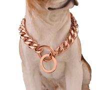 DQZRTUECA Colliers for chiens for chiens de taille moyenne, collier for chien à chaîne à maillons cubains de 15 mm d'épaisseur, collier for chien à chaîne en or plaqué multicolore robuste et résistant
