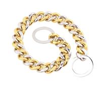 DQZRTUECA Colliers for chiens for chiens de taille moyenne, collier for chien à chaîne à maillons cubains de 15 mm d'épaisseur, collier for chien à chaîne en or plaqué multicolore robuste et résistant