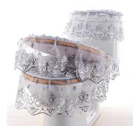DQZRTUECA Ensemble de housses de siège de toilette, housses de réservoir, housses de siège ...(Silver)