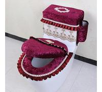 DQZRTUECA Ensemble de housses de siège de toilette multicolores avec poche et coussinets chauffants(Storage Red)