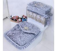 DQZRTUECA Ensemble de housses de toilettes, couvercle de réservoir avec 2 poches, housses de siège multicolores(3pcs/Set Storage Silver)