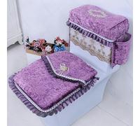 DQZRTUECA Ensemble de housses de toilettes, couvercle de réservoir avec 2 poches, housses de siège multicolores(3pcs/Set Storage Purple)