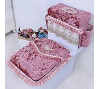 DQZRTUECA Ensemble de housses de toilettes, couvercle de réservoir avec 2 poches, housses de siège multicolores(3pcs/Set Storage Pink)