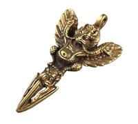 DQZRTUECA Pendentif porte-clés amulette oiseau Peng ailé tibétain en cuivre, 6,2 x 3,5 cm
