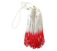 DQZRTUECA Pompon d'épée chinoise en soie avec perles blanches et transparentes for épée de Tai Chi multicolore(Red+white)