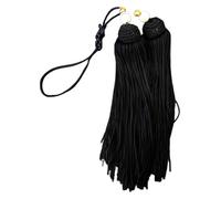 DQZRTUECA Pompon d'épée chinoise en soie avec perles blanches et transparentes for épée de Tai Chi multicolore(Black)