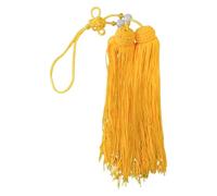 DQZRTUECA Pompon d'épée chinoise en soie avec perles blanches et transparentes for épée de Tai Chi multicolore(Yellow)