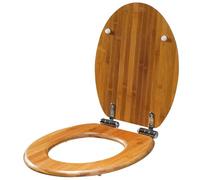 DQZRTUECA Siège de toilette en bambou naturel, fermeture en douceur, charnières en acier inoxydable à dégagement rapide for toilettes allongées et rondes(Bamboo)