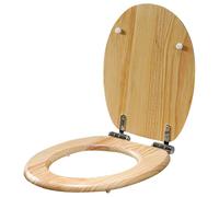 DQZRTUECA Siège de toilette en bambou naturel, fermeture en douceur, charnières en acier inoxydable à dégagement rapide for toilettes allongées et rondes(Wood)