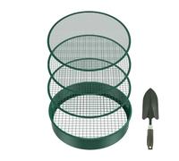 DQZRTUECA Tamis à Terre et Compost de Jardin en métal avec Pelle et 4 Mailles, Vert foncé, 30 cm