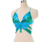 DQZRTUECA Top à écharpe avec Frange et Fermoir, Soutien-Gorge à Paillettes Belly Dancer 4 Couleurs(1)