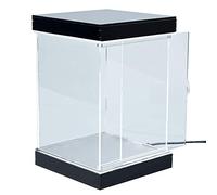DQZRTUECA Vitrine LED en Acrylique for Figurines de Collection avec Portes coulissantes, Transparente, Plusieurs Tailles(13x13x18CM)