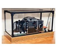 DQZRTUECA vitrines en Plastique Transparent, Vitrine Cube en Acrylique, Cadre Aluminium Noir, boîte empilable, Plusieurs Tailles(35x15x15cm/14x6x6in)
