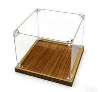 DQZRTUECA vitrines en Plastique Transparent, Vitrine en Acrylique avec Base Bois, Plusieurs Tailles for modèles de poupées Artisanales(45x30x15cm (18x12x6in))