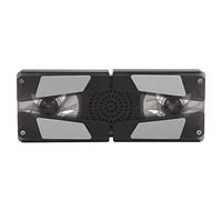 DR-2008A Pad de Refroidissement pour Ordinateur Portable avec 2 Ventilateurs Transparents, Lumière Bleue LED et Support de Haut-parleur Pliable, Design Sportif de 4 Pieds, Alimentation USB, Téléphones