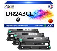 DR-243 DR243 DR243CL DR-243CL Pack 3 Tambours universels compatibles pour Brother unité image laser rendement 18000 pages lot x3