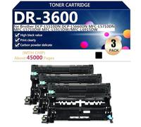 DR-3600 Tambour DR-3600 Compatible pour Brother DCP-L5510DN DCP-L5660DN MFC-L5710DN MFC-L5710DW MFC-L5915DW MFC-L6915DW Imprimantes, Transparent et Durable,Black-3 Pack