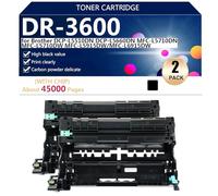 DR-3600 Tambour Haute Capacité Compatible pour Brother DCP-L5510DN DCP-L5660DN MFC-L5710DN MFC-L5710DW MFC-L5915DW MFC-L6915DW Imprimantes, Différentes Spécifications Disponibles,Black-2 Pack