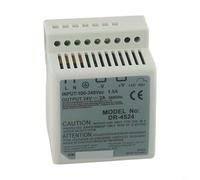DR-4524 Alimentation à découpage sur rail DIN 24 V 2 A 48 W, convertisseur CC à sortie unique avec indicateur LED, protection contre les surcharges/courts-circuits pour systèmes de contrôle