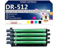 DR-512 Tambour Haute Capacité Cartouche de Remplacement pour Konica Minolta Bizhub C221 224 284 364 454 554 ADC285 365 Imprimantes, Claires et Durables,BCMY-1 Set