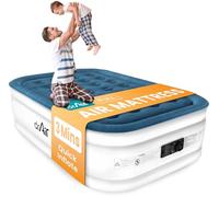 Dr. air Matelas gonflable complet avec pompe intégrée, matelas gonflable surélevé de 45,7 cm - Design nid d'abeille maximum de 272,2 kg, gonflage en 3 minutes, dessus velouté imperméable, idéal pour